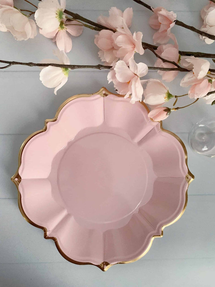 Blush Scalloped Paper Luncheon Plates | EnFete Party