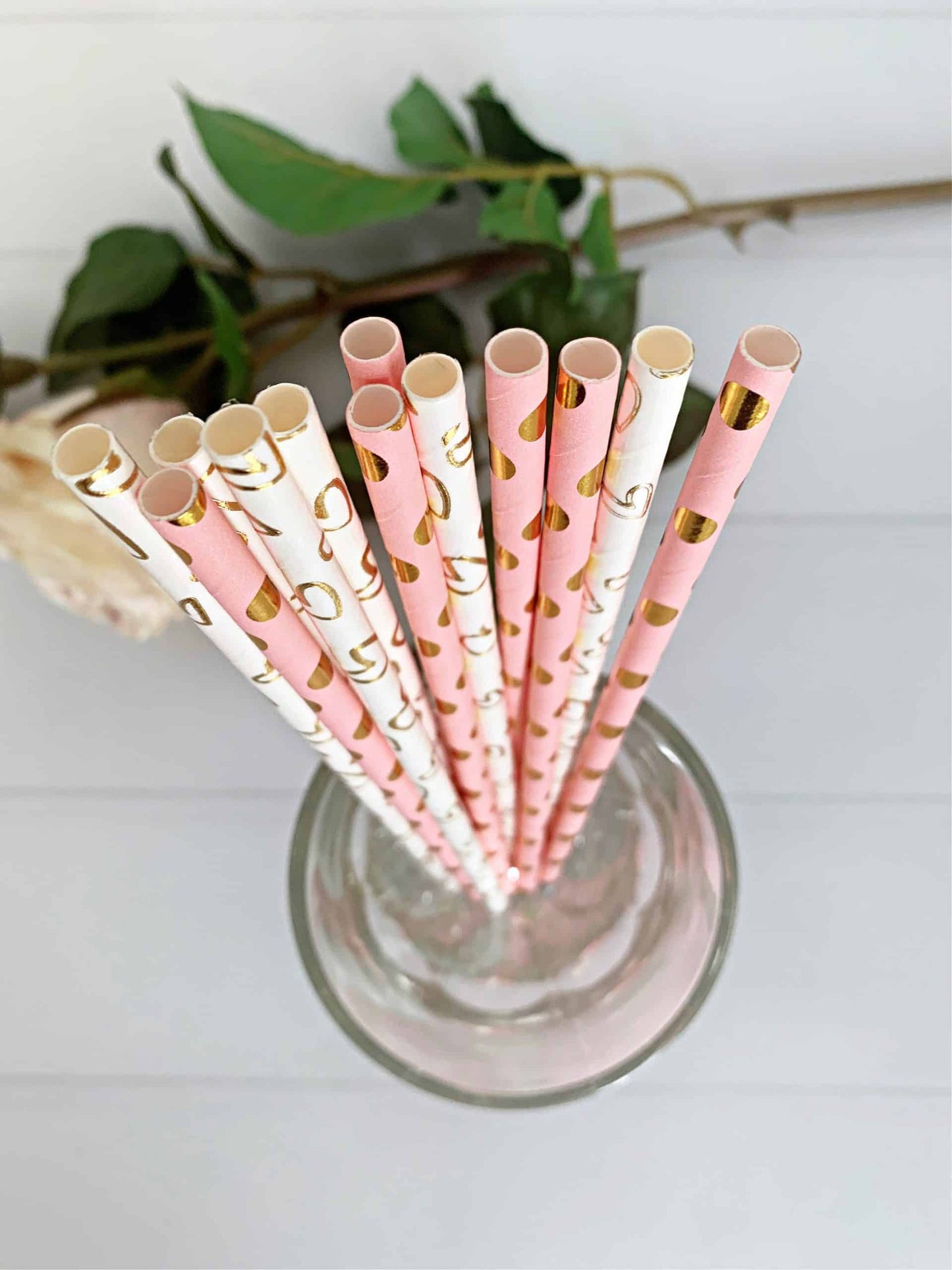 Bridal Shower Straws - Heart and Pink Dot