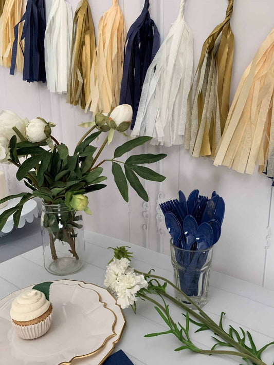 Navy & Gold Oh Boy Tassel Garland