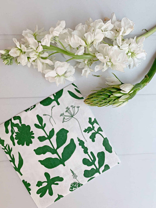 Botanical Forest Green Cocktail Napkins