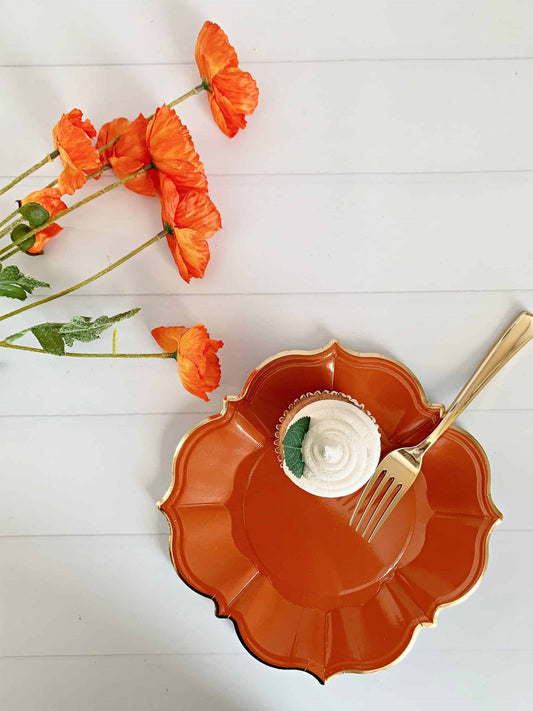 Terracotta Scalloped Luncheon Plates