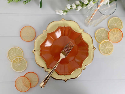Terracotta Scalloped Dessert Plates