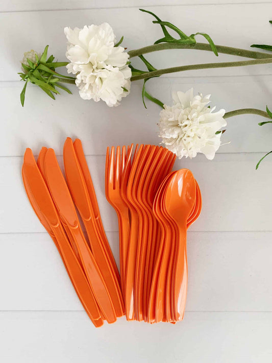 Orange Utensils and Forks