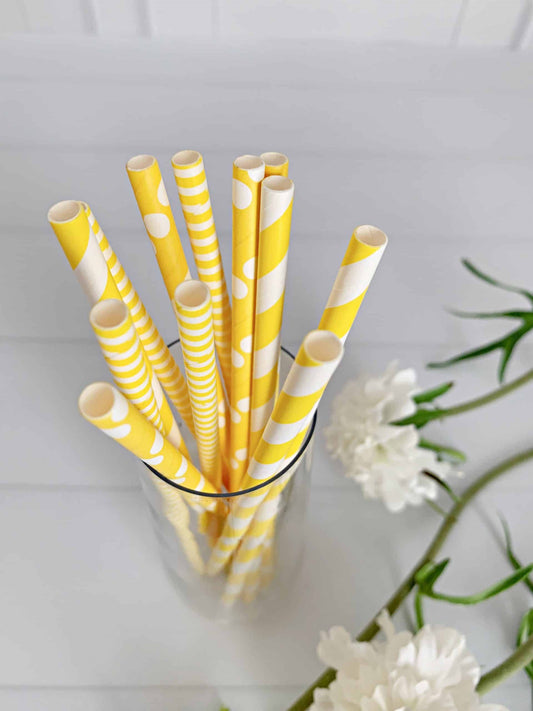Lemon Yellow Straws