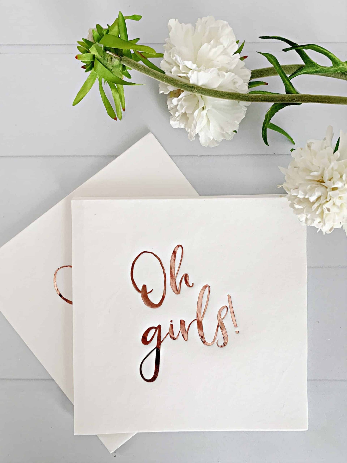 Oh Girls! Luncheon Napkins - Rose Gold