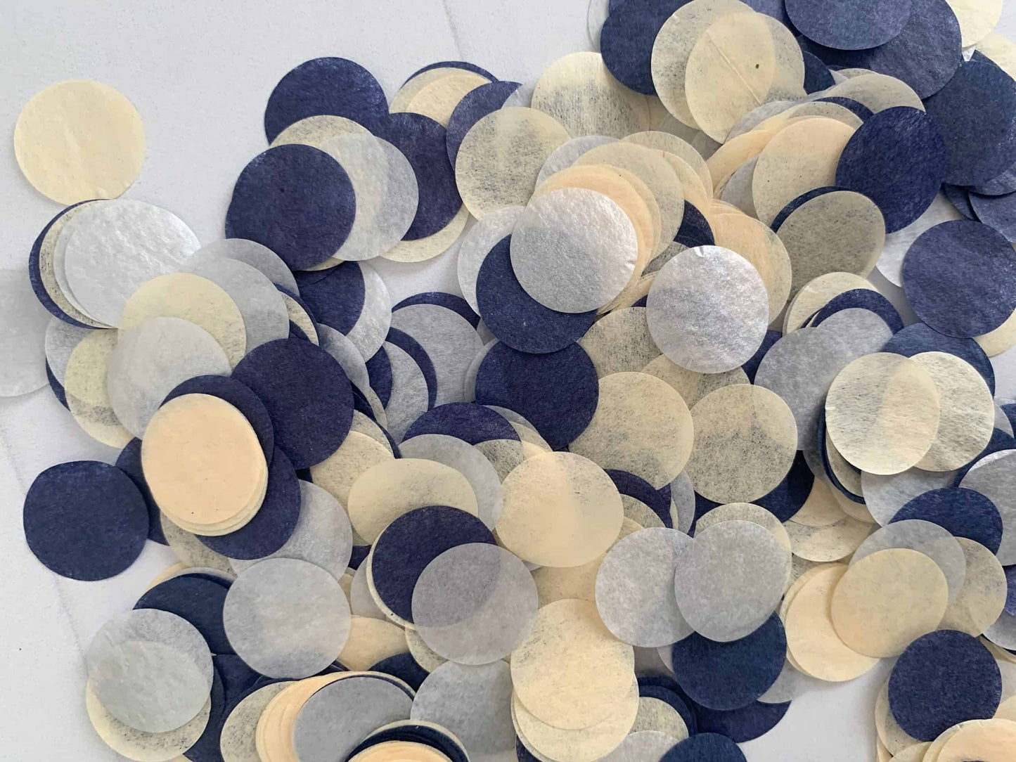 Navy, Silver & Cream Confetti