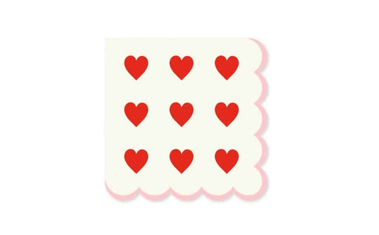 Heart Napkins - Pink Edge