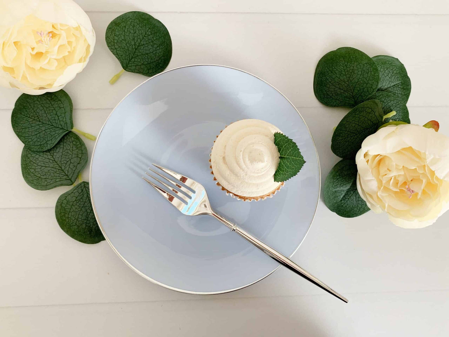 Ice Blue Dessert Plates - Plastic