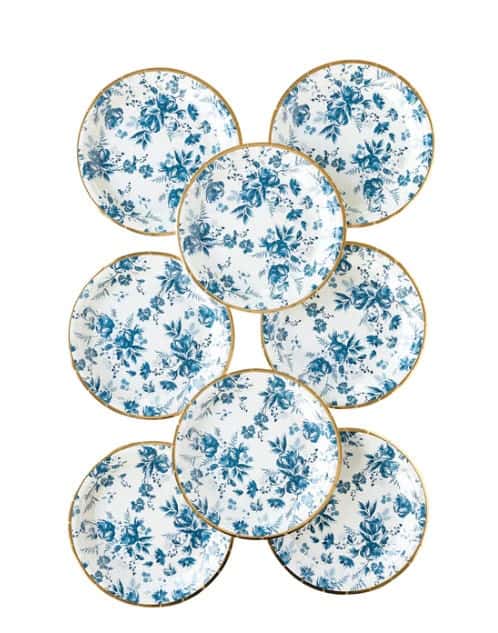 Blue Floral Dessert Plates
