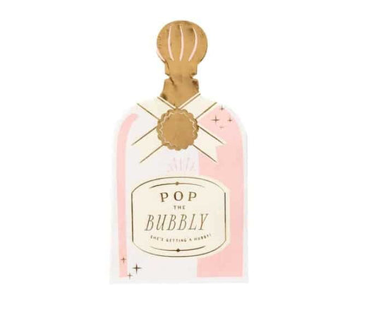 Pop the Bubbly Cocktail Napkins - Champagne Bottle