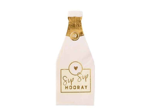 Sip Sip Hooray Cocktail Napkins - Champagne Bottle