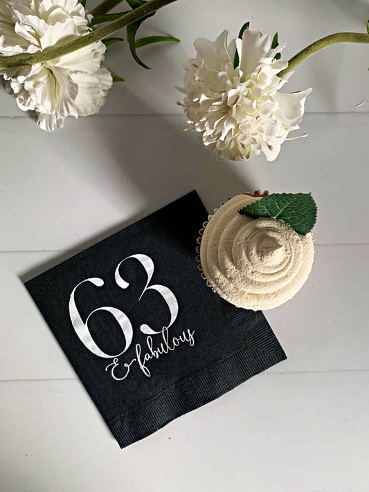 63 & Fabulous Cocktail Napkins
