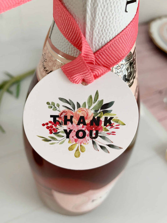 Bridal Shower Thank You Tags - Set 10 Rose