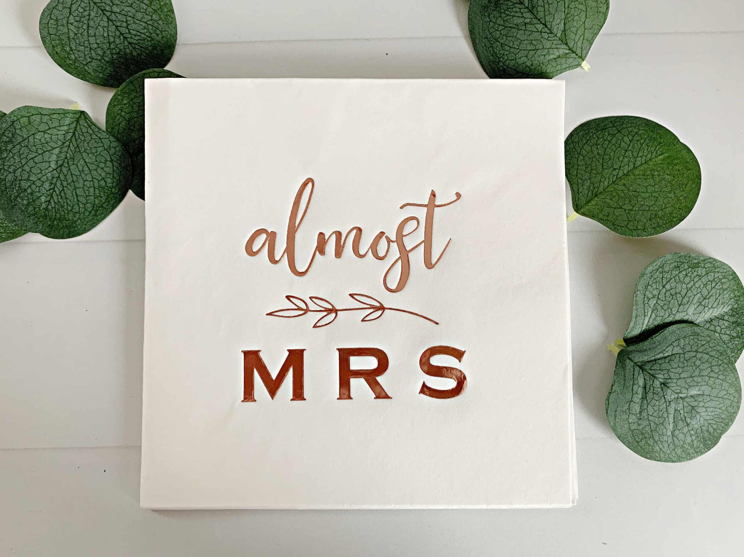 Almost Mrs Luncheon Napkins for a bridal shower