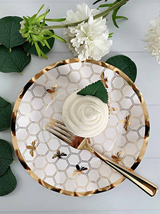 Gold Bee Dessert Plates