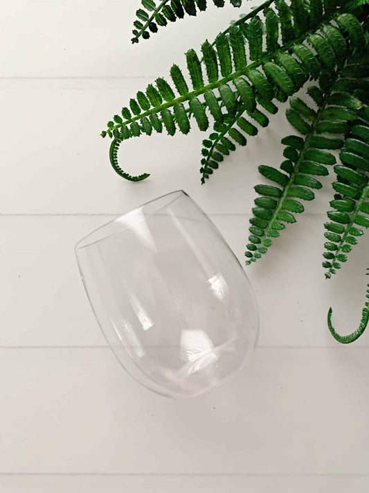 Clear Stemless Wine Glasses - 12oz