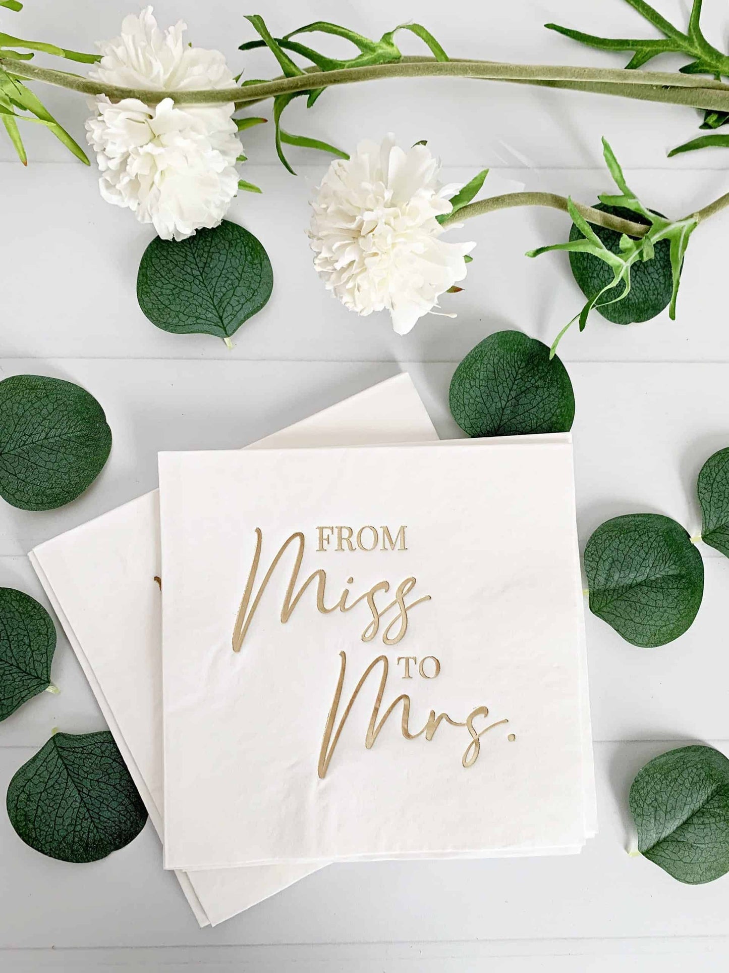 From Miss to Mrs Luncheon Napkins - Gold