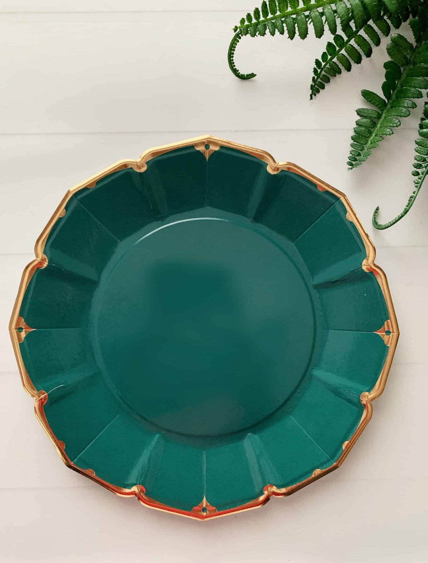 Teal Scalloped Dinner Plates