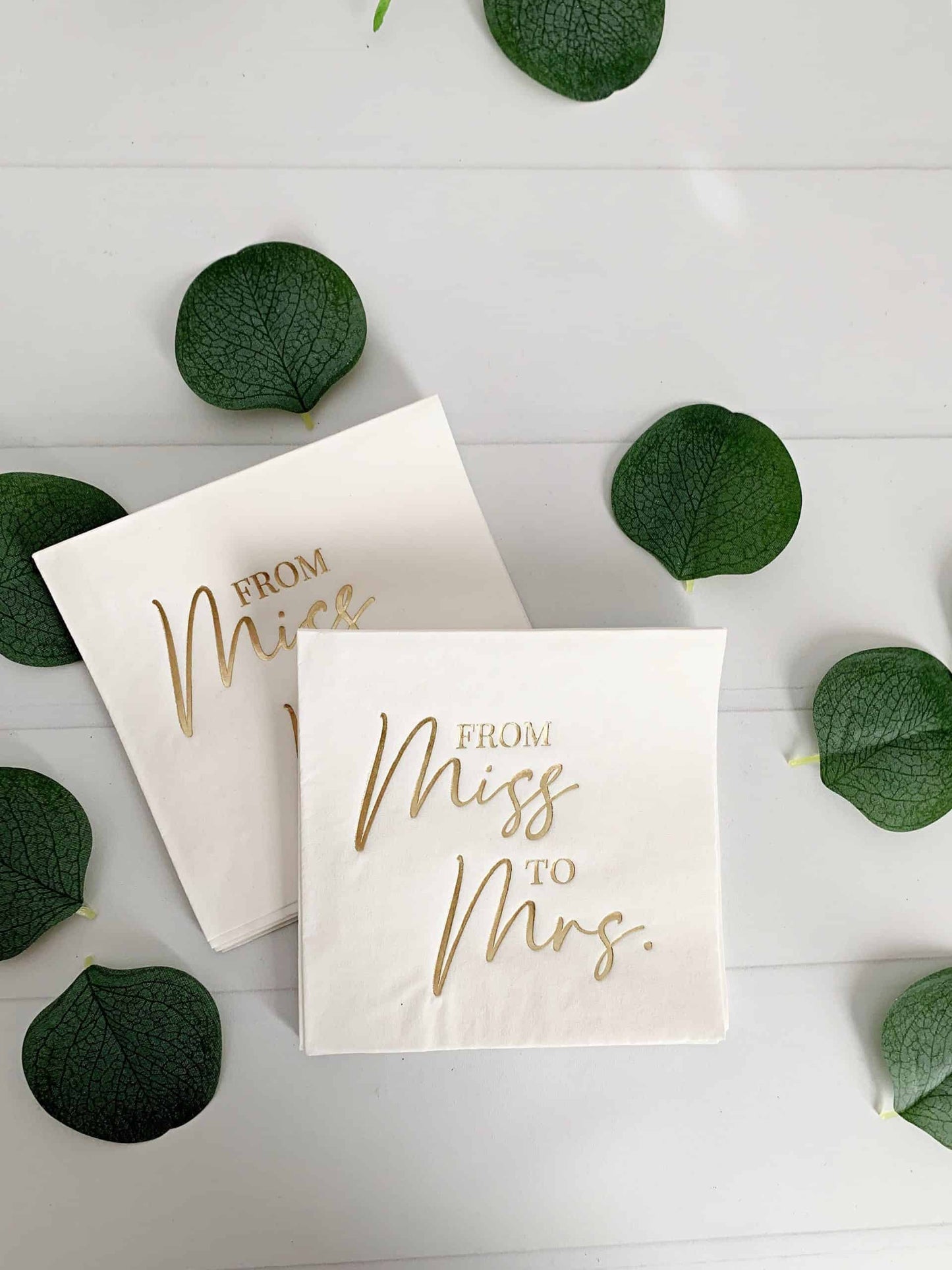 From Miss to Mrs Cocktail Napkins - Gold
