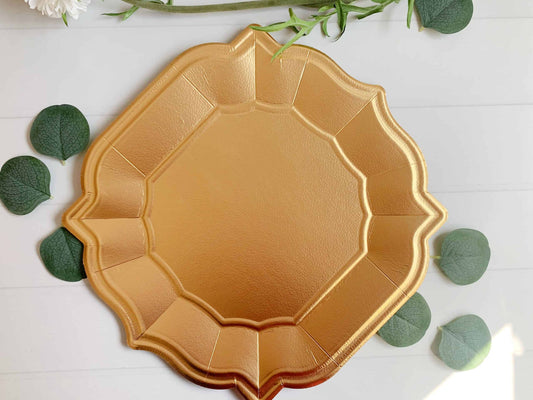 Matte Gold Charger Plates, Paper