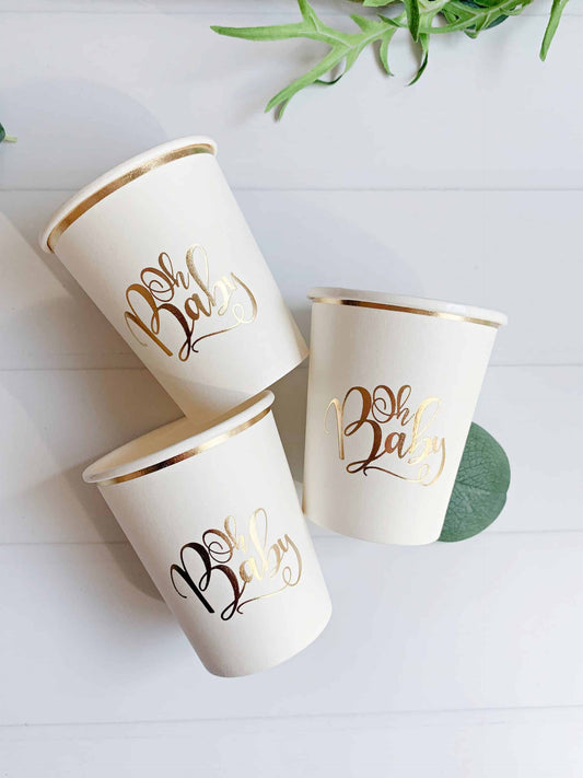 Oh Baby Cups - Cream & Gold