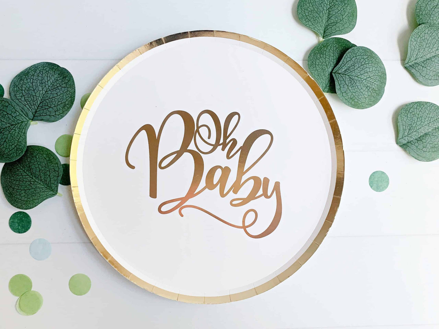 Oh Baby Plates - Gold on Cream