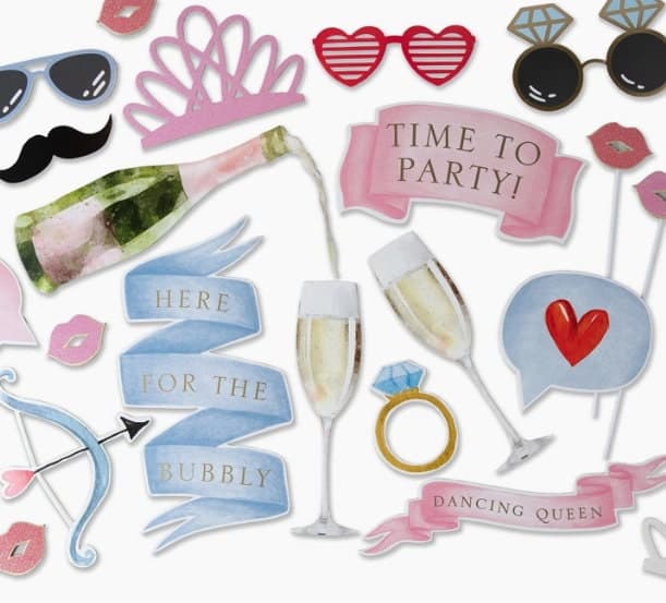 Wedding Photo Props - Pink & Blue
