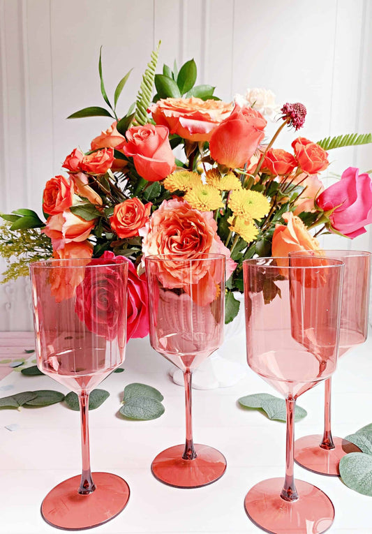Modern Rose Wine Glasses