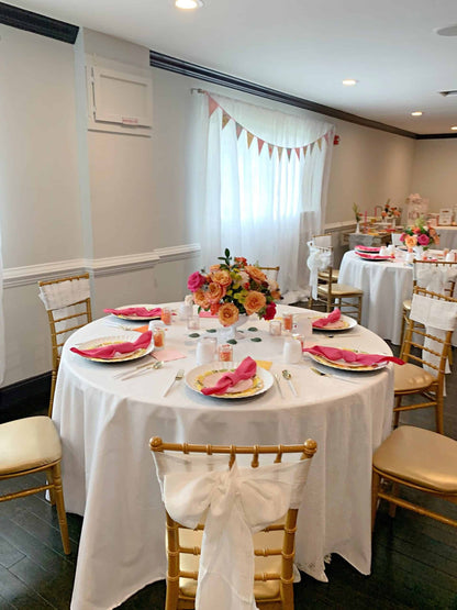 White Chair Sashes - Linen Like Texture