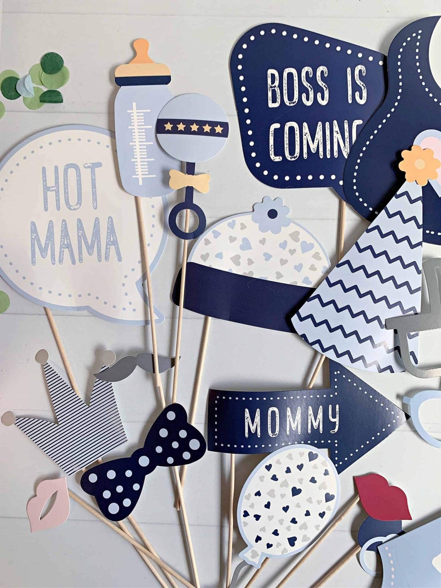 Baby Boy Shower Photo Props
