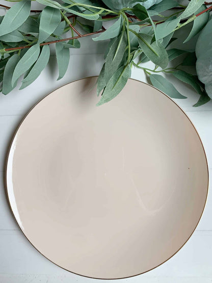 Linen with Gold Dinner Plates - Plastic