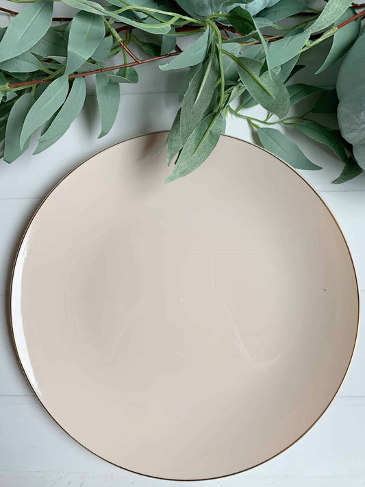 Linen with Gold Dinner Plates - Plastic
