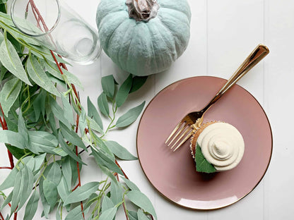 Mauve with Gold Dessert Plates - Plastic