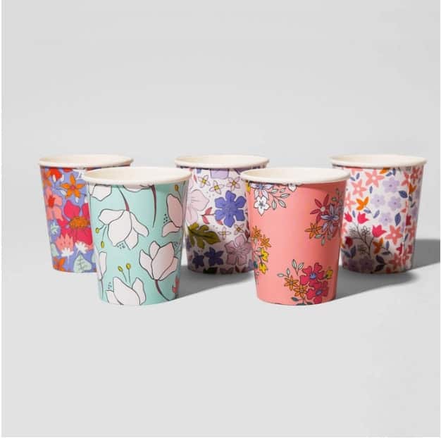 Modern Floral Tea Party Cups