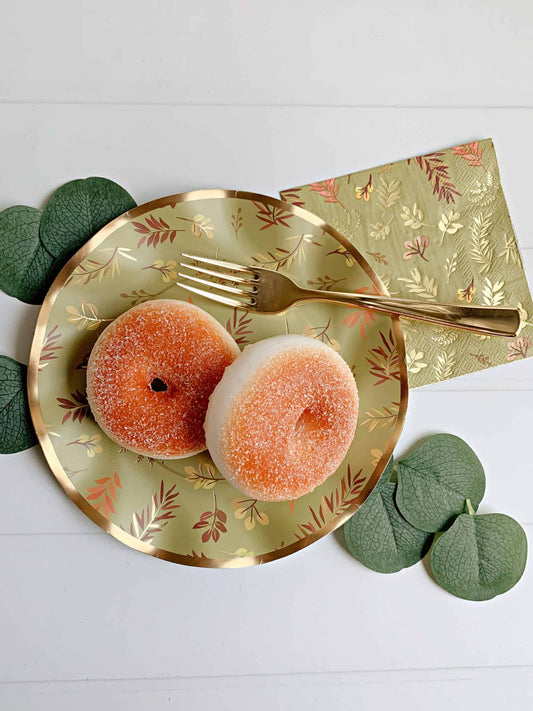 Sage Botanical Fall Dessert Plates