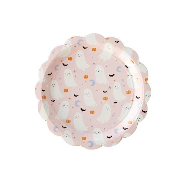 Pink Ghost Cute Halloween Plates