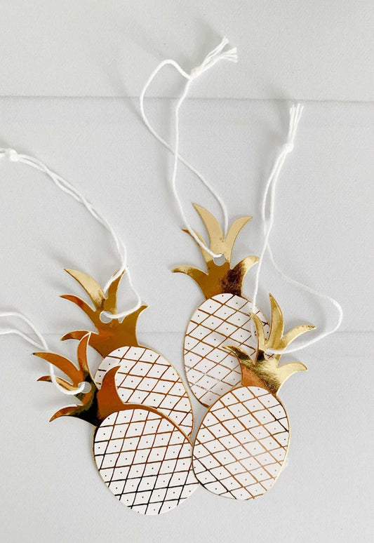 Gold Pineapple Favor & Gift Tags