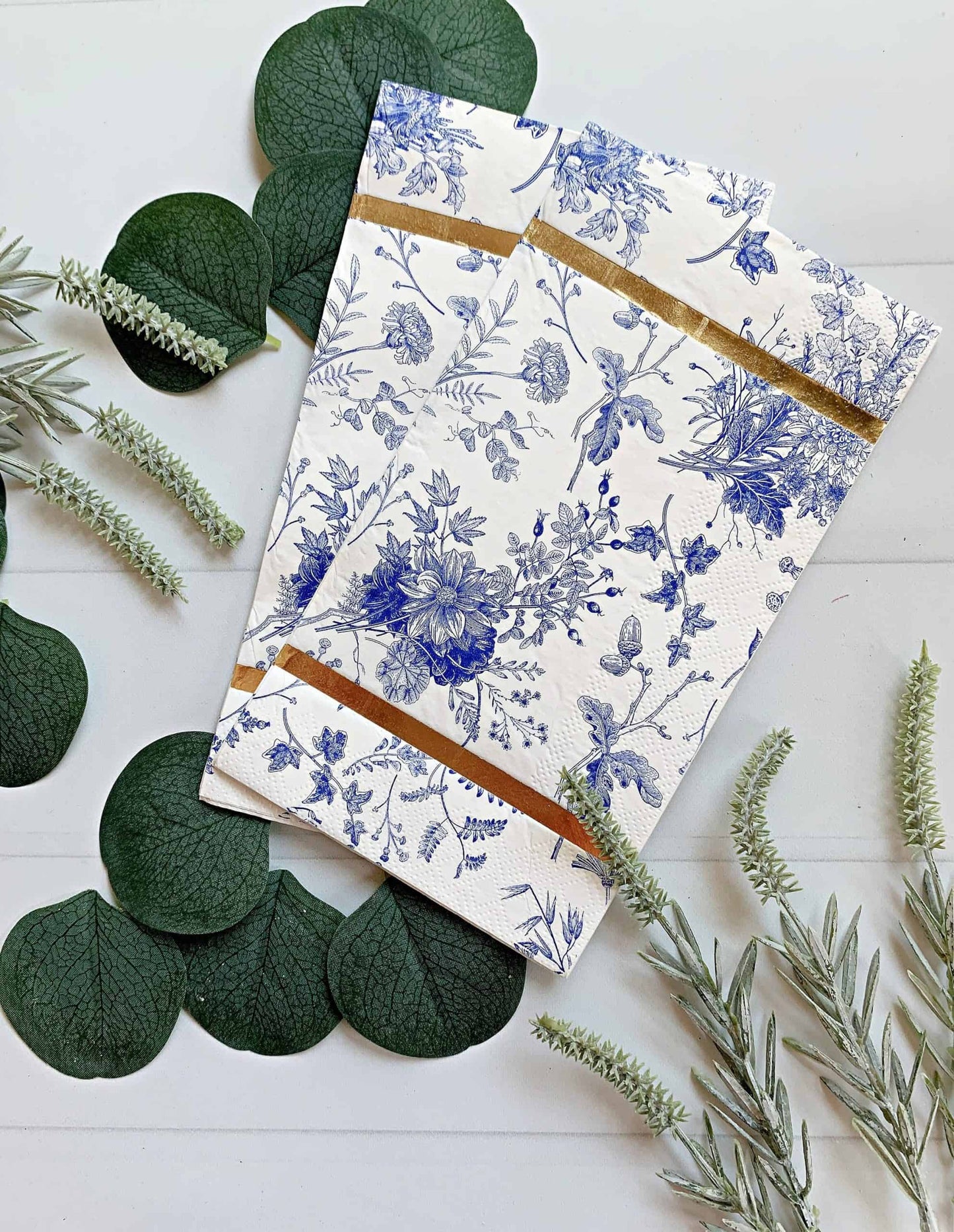 Blue Toile Dinner Napkins