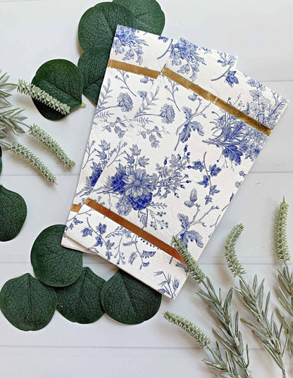 Blue Toile Dinner Napkins