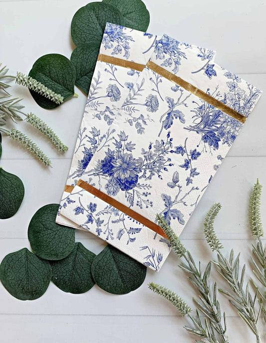 Blue Toile Dinner Napkins