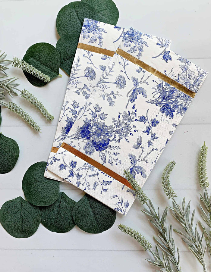 Blue Toile Dinner Napkins | EnFete Party