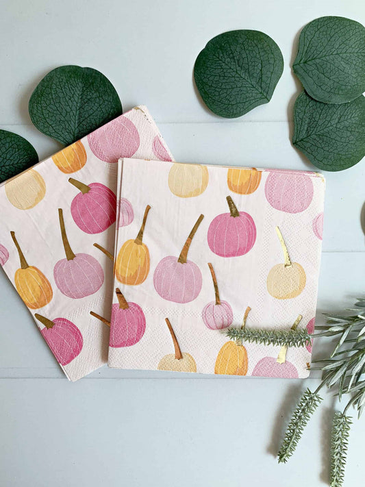 Pink Pumpkin Cocktail Napkins