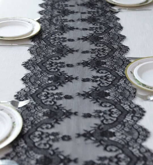 Black Lace Table Runner