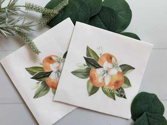 Celebrate your little cuties (perfect for twins!) with our exclusive Little Cutie Cocktail Napkins. With an EnFete original design, these cocktail napkins are perfect for Little Clementine Cutie-themed baby showers. Each set contains 16 cocktail-sized napkins made of high-quality paper.