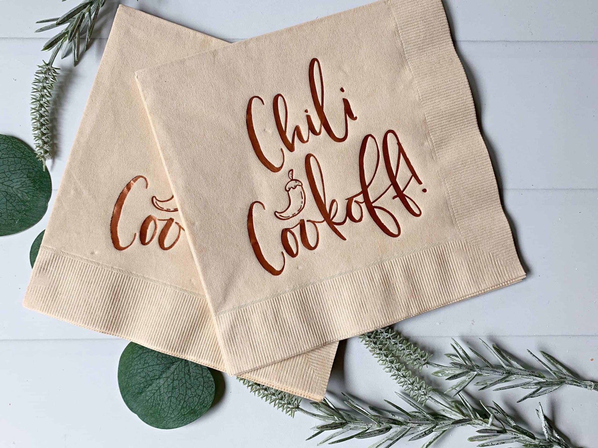 Chili Cook Off Luncheon Napkins for a fun and entertaining community event or office party