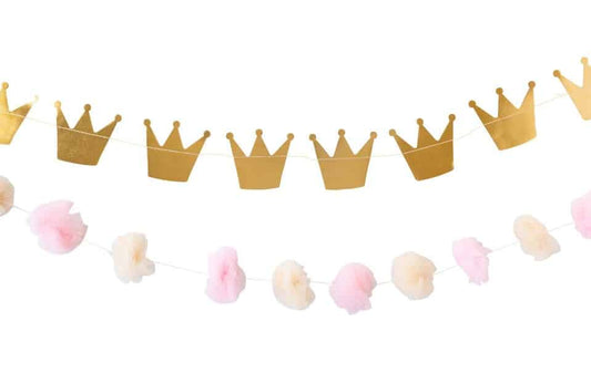 Princess Crown and Pom Pom Banner