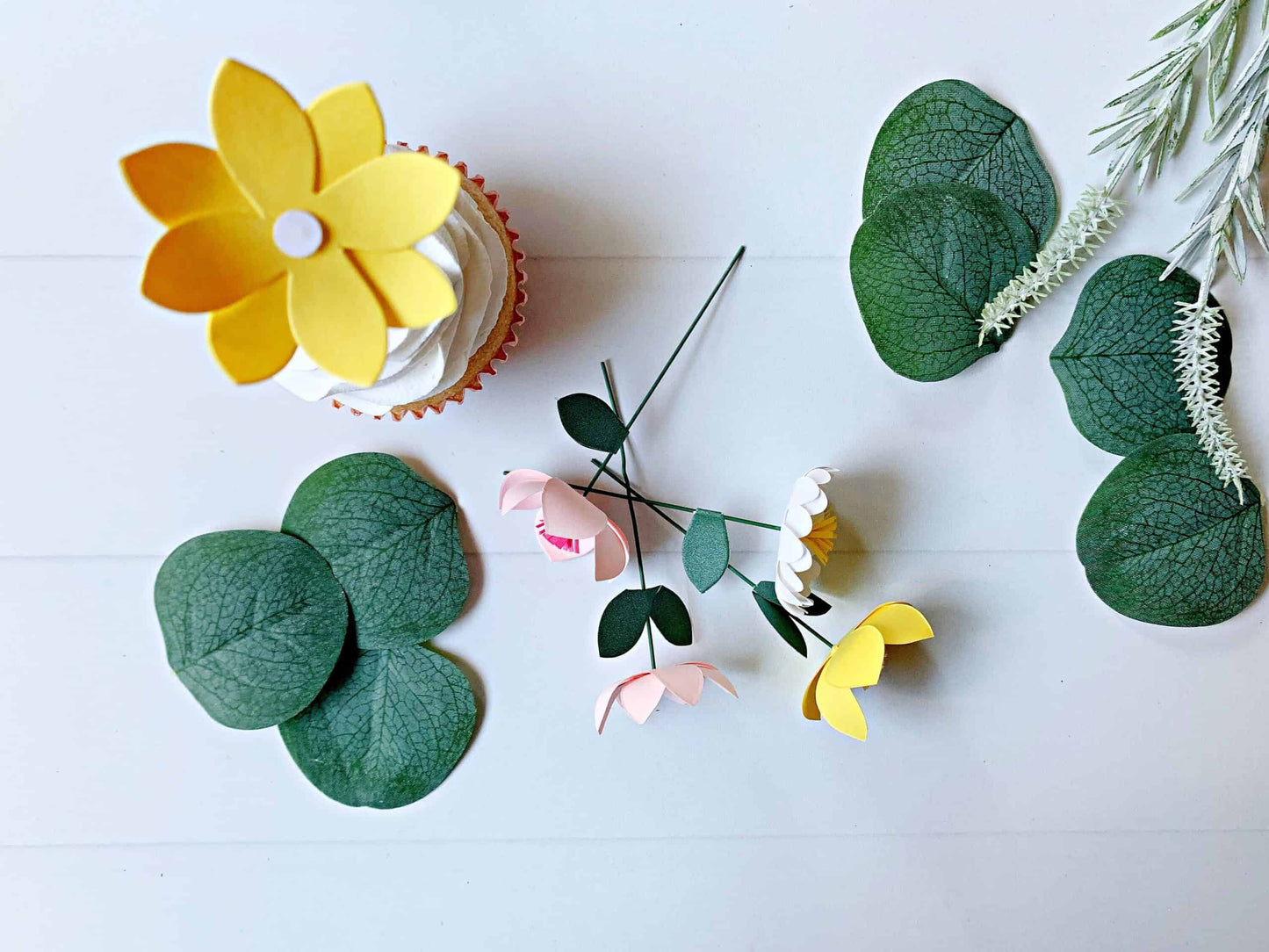 Baby in Bloom - Paper Flower Cupcake Toppers