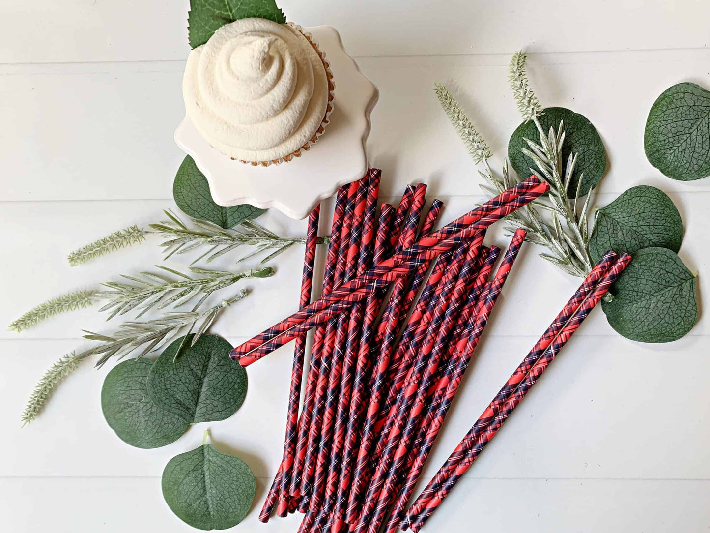 Plaid Drink Straws or Stirrers