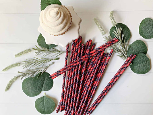 Plaid Drink Straws or Stirrers