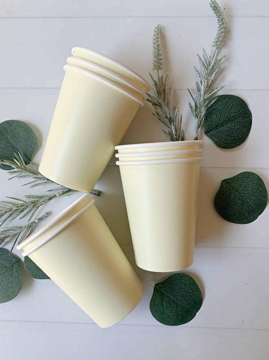 Ivory paper cups are perfect for a baby sip and see - gender neutral for a boy or a girl